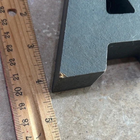 Decorative Letter 'A' Home Art Accent in Charcoal Gray - Picture 7 of 8